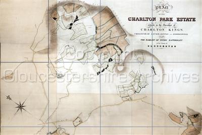 011a Upper half of Charlton Park's 1843 Estate Map ©Glos Archives