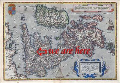 003 Ortelius Map of Britannicar c1584 © Steve Bartrick